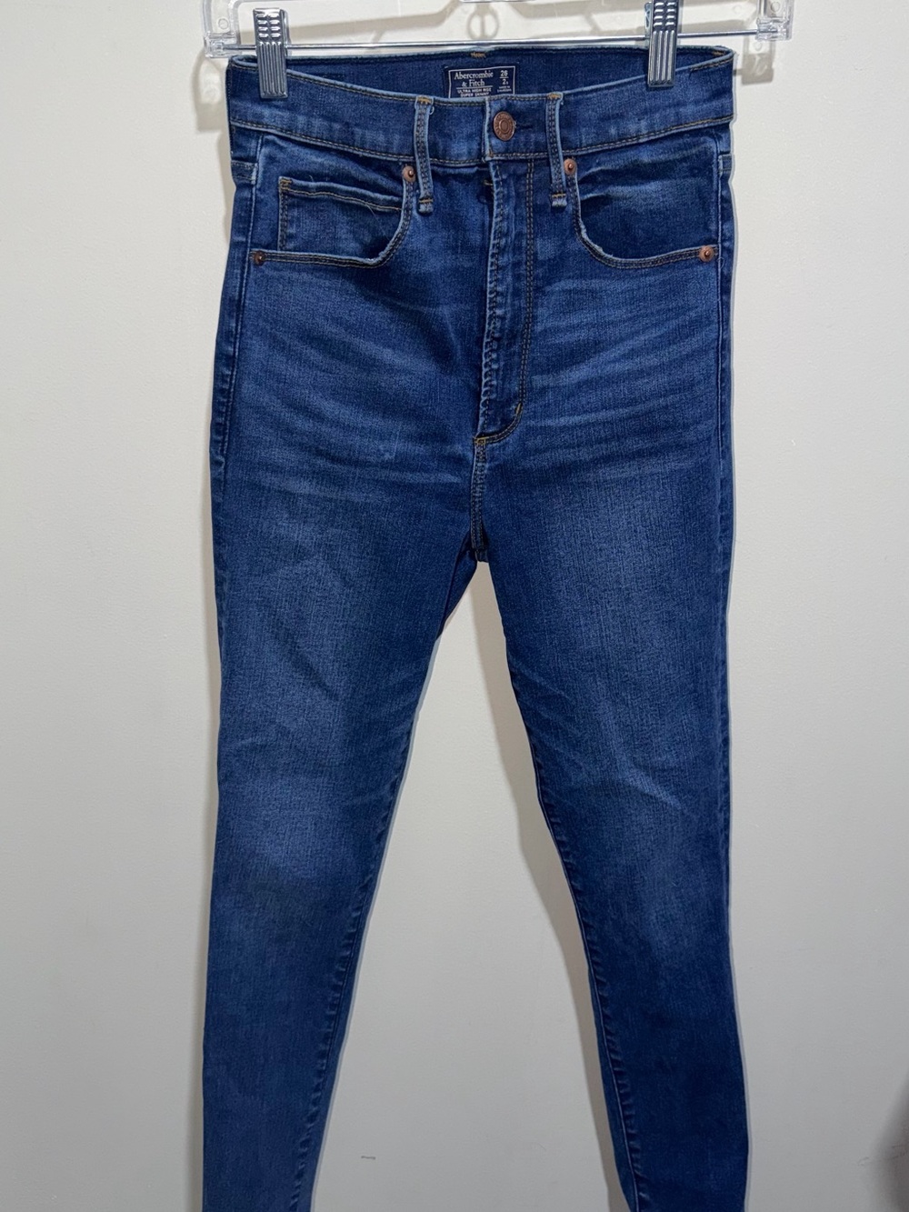 Abercrombie & Fitch Ultra High-Rise Super Skinny Dark Indigo Jeans